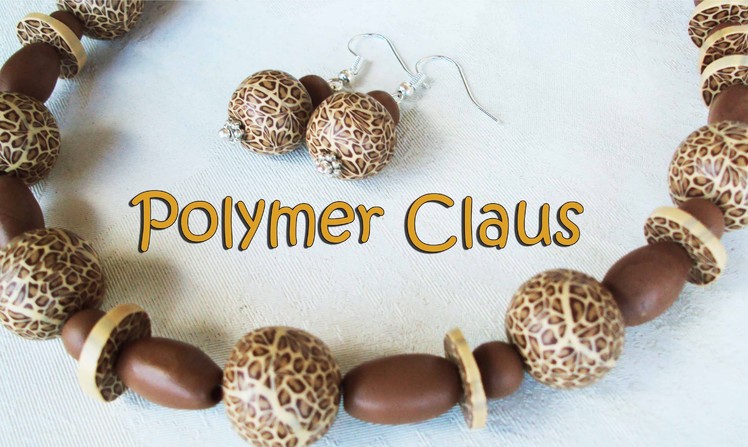 Collana con perle leopardate (leopardskin polymer clay beads)
