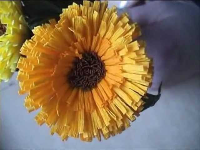 Fiori di carta crespa - Crepe paper flowers: Calendula. Calendula. Календула