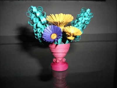 Handmade paper Quilling Flower Vase HD