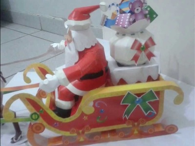 Papai Noel Feito em Papercraft.  Santa Claus Papercraft