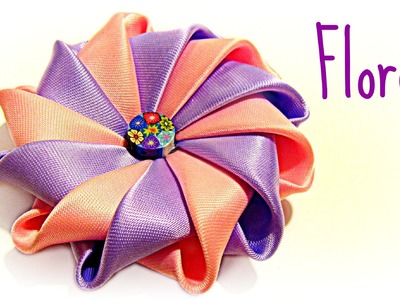Cómo hacer flores con cinta de raso. How to make ribbons flowers.