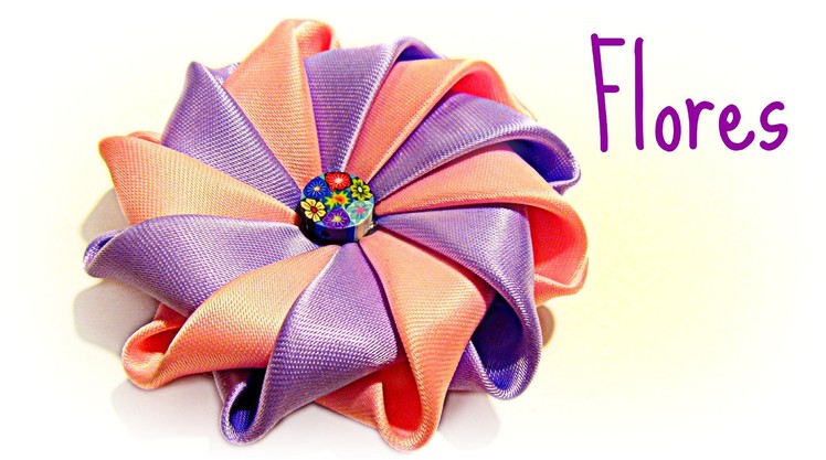 Cómo hacer flores con cinta de raso. How to make ribbons flowers.