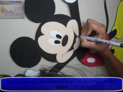Como Hacer Mickey Mouse De Disney Apliques En Foamy o GomaEva con Moldes