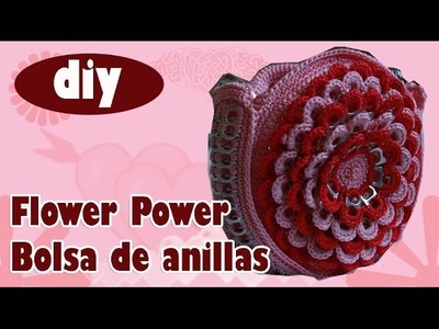 Cómo hacer una bolsa con anillas: "Flower Power" paso 1