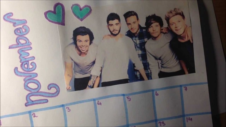 DIY One Direction Calendar