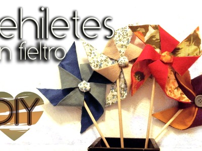 DIY: Rehiletes con fieltro. pinwheel made with felt♥
