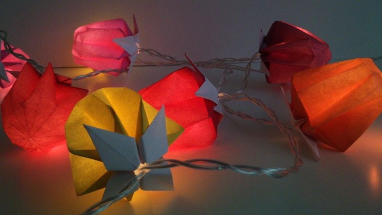 HD. TUTO: Faire des "lampions" en origami pour une guirlande - Make "lanterns" origami for garland