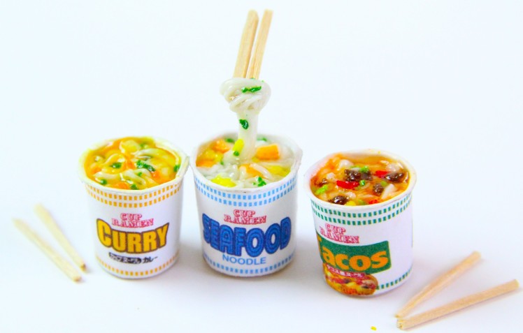 Miniature Cup Ramen - Polymer Clay Japanese Cup Noodle Tutorial