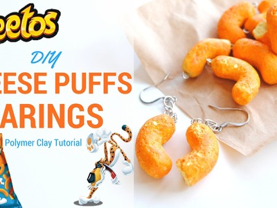 Cheetos Cheese Puff Polymer Clay Earings