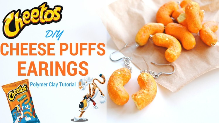 Cheetos Cheese Puff Polymer Clay Earings