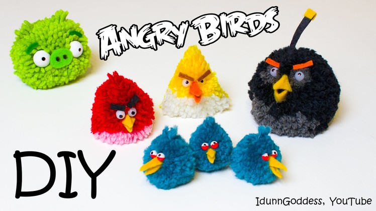 DIY Angry Birds Toys – How To Make Angry Birds Fluffy Pom-pom Toys