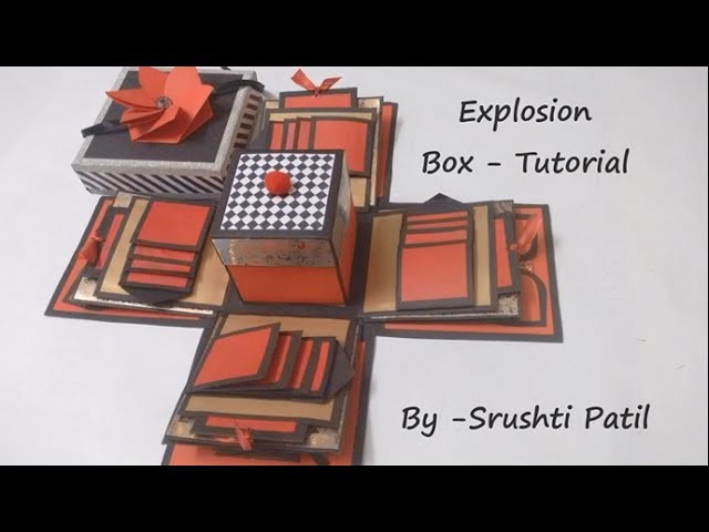 Explosion box - Tutorial | Theme - Valentine. Black and red | by Srushti Patil