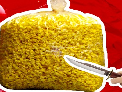 GIANT POPCORN GUMMY JELLO!!! FUN & Messy DIY!! Homemade Popcorn Gummy!!