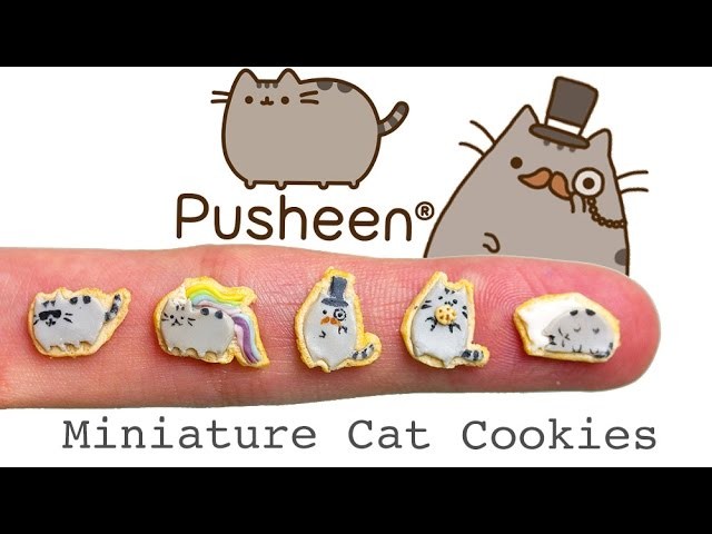 Miniature Pusheen Inspired Cat Cookies from Polymer Clay. Fimo Tutorial