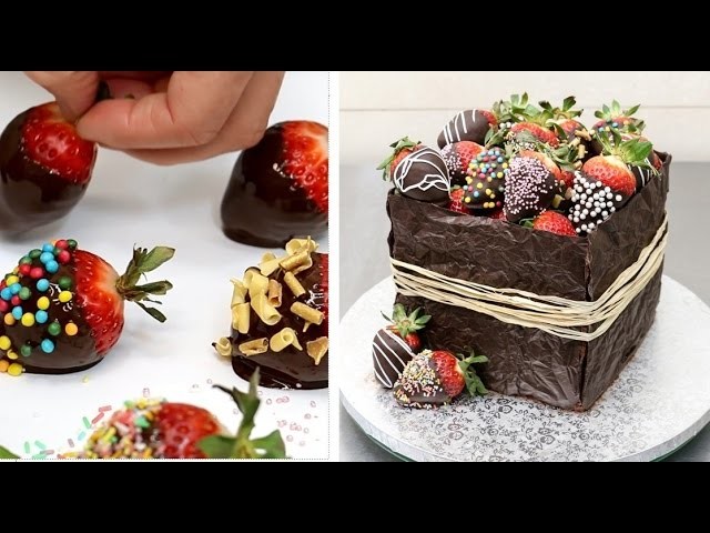 Rustic Chocolate Cake Decorating Idea by CakesStepbyStep