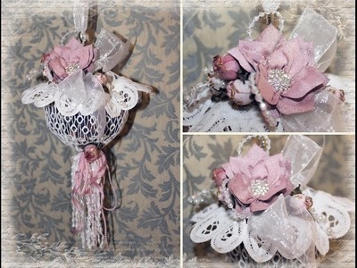 Shabby Chic Hanging Potpourri. Pomander Ball with Tresors de Luxe