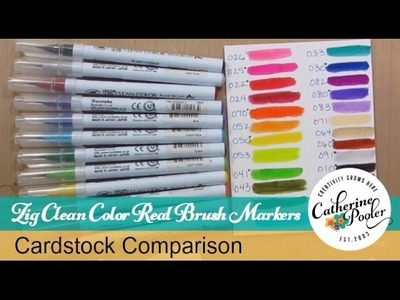 Zig Clean Color Real Brush Markers and Cardstock Comparison