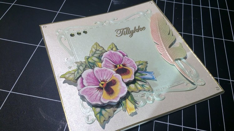 3D decoupage flower card