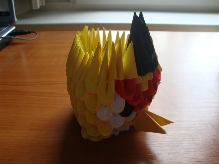 3D origami mini yellow angry bird