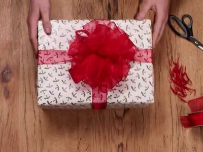 Christmas Gift Wrapping | How to Make a Ribbon Pom Pom Bow | Waitrose