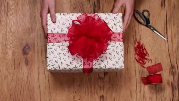 Christmas Gift Wrapping | How to Make a Ribbon Pom Pom Bow | Waitrose