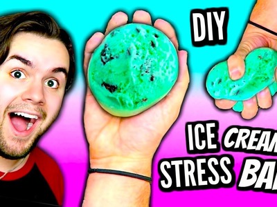 DIY Ice Cream Stress Ball! | How To Make A Squishy Mint Chocolate Chip DIY Stress Ball Tutorial