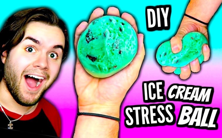 DIY Ice Cream Stress Ball! | How To Make A Squishy Mint Chocolate Chip DIY Stress Ball Tutorial