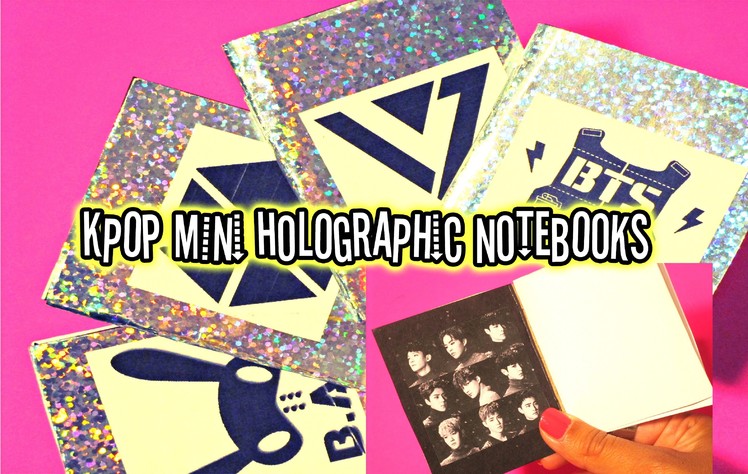 DIY KPOP Mini Holographic Notebooks.BTS.EXO.B.A.P.Seventeen