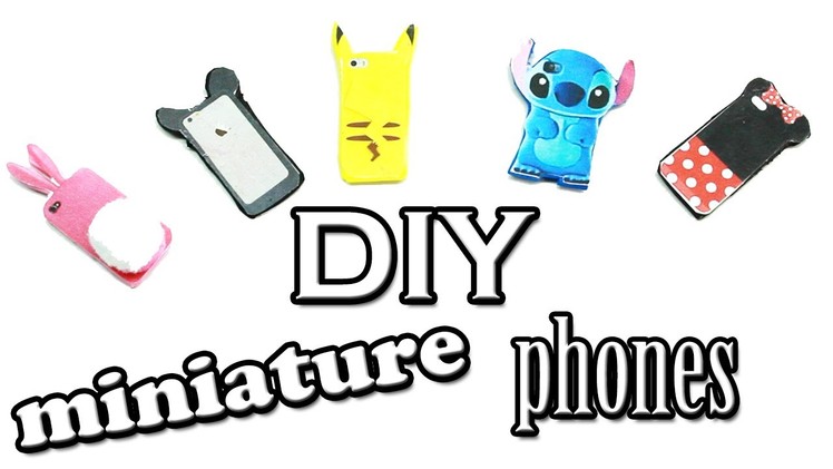 DIY miniature cell phone with cute cases (pikachu, stitch, mickey mouse, minnie mouse)