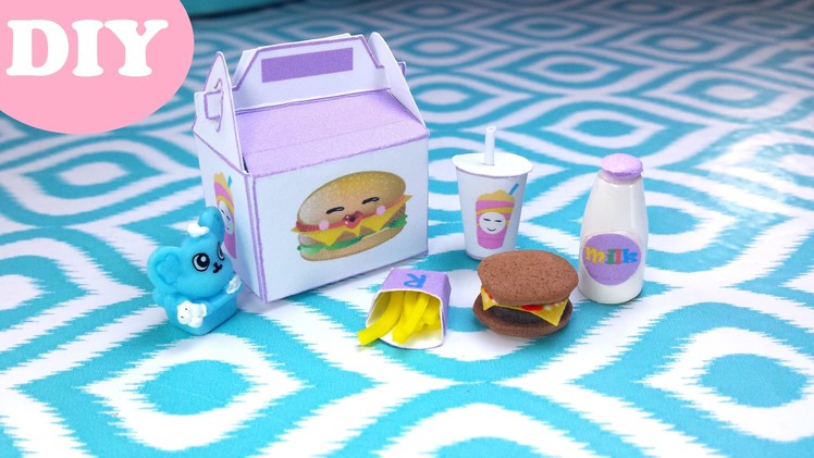 DIY Miniature Happy Meal: Doll Fast Food (Burger, Fries, Milk, & Soda)