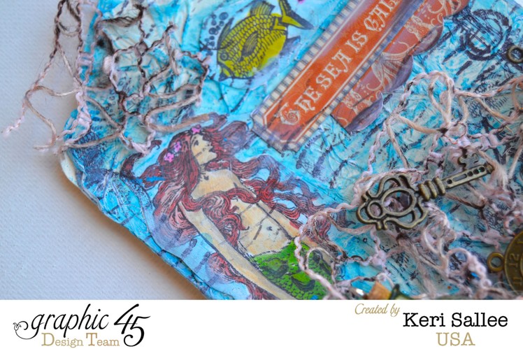 Graphic 45 Mixed Media Tag Featuring "By the Sea" Stamps by Hampton Arts