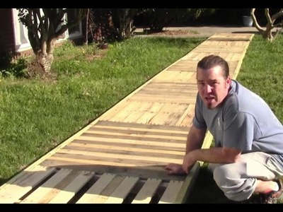 How to build pallet walkway, deck, sidewalk. Easy! Home Mender.
