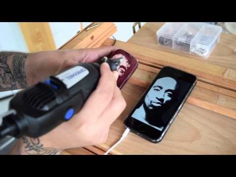 How to carve on wood with Dremel. Tupac Portrait
