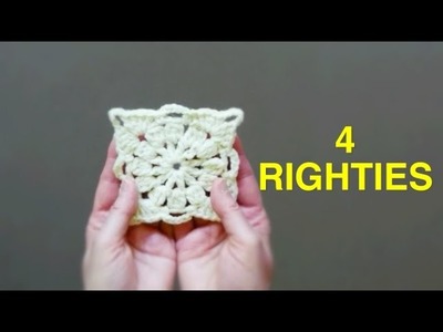 HOW TO CROCHET EASY Victorian Granny Square (4 RIGHTIES)