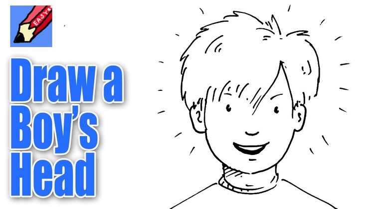 How to draw a boy's face from the front Real Easy