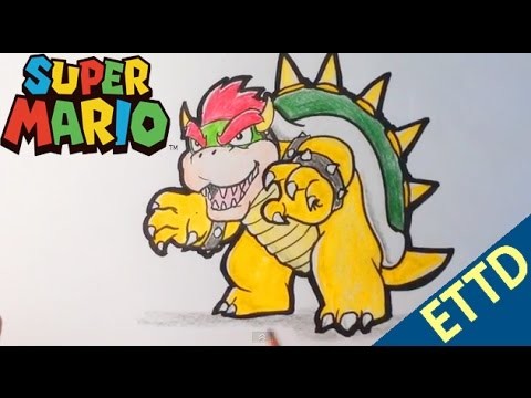 How to Draw Bowser from Super Mario Bros - Easy Things to Draw