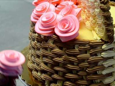 How to Make 3D Basket of Flowers Cake
