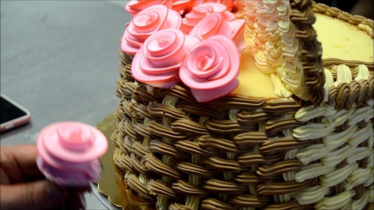 How to Make 3D Basket of Flowers Cake