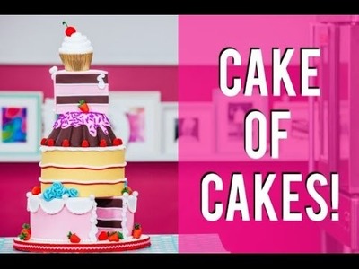 How To Make A CAKE OF CAKES! Chocolate, Coconut Raspberry and Pink Vanilla!