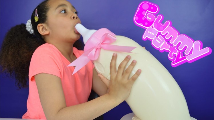 IT'S GUMMY!! DIY - Giant Gummy Baby Milk Bottle | Candy & Sweets Review | Kids Fun Activity