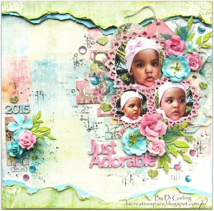 Just Adorable By Di Garling - Using Gelatos to colour chipboard
