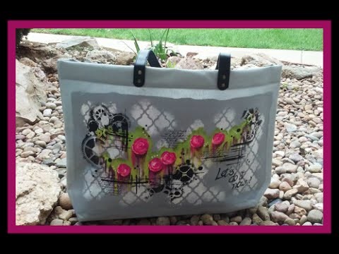 #lovesummerart How to Paint your Summer Bag in Mixed Media Style
