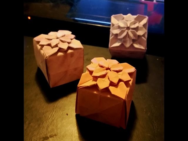Origami Hydrangea Cube or closed box (full video)