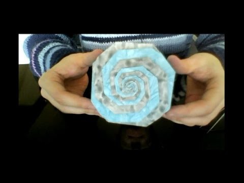 Origami spiral box (full video)