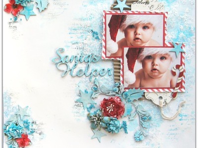 Santa's Helper by Di Garling - Using glitter with texture paste to create  sparkle. background