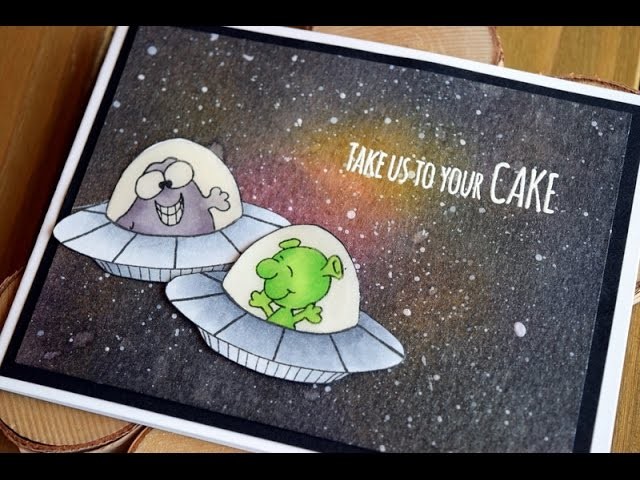 Space or Galaxy Background with Gerda Steiner Designs Birthday Card