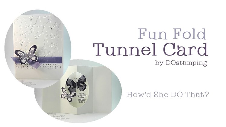 Tunnel Fun Fold Card with Watercolor Wings by Dawn O
