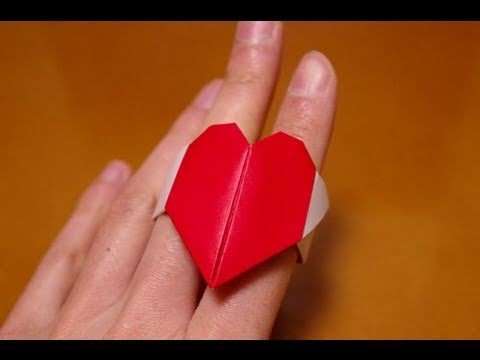 Origami valentine heart ring