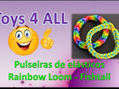 Pulseiras elasticos rainbow loom fishtail exemplos