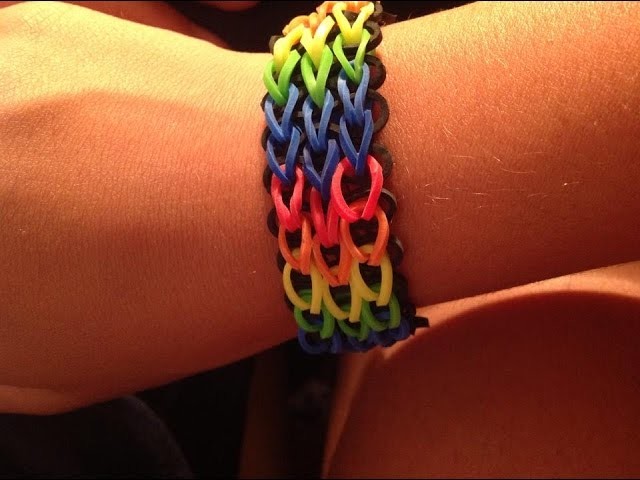 Tutorial: braccialetto rainbow loom bands a catena tripla! [Spiegazione in italiano] *---*